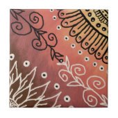 Red Funny Art Pattern Fliese (Vorderseite)
