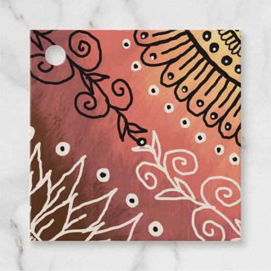 Red Funny Art Pattern Geschenkanhänger (Vorderseite)