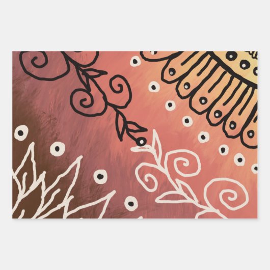 Red Funny Art Pattern Geschenkpapier Set (Vorderseite 2)