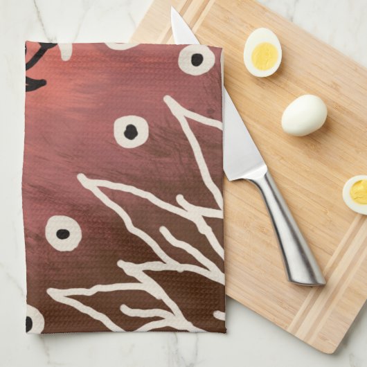 Red Funny Art Pattern Geschirrtuch (Viertel Falte)