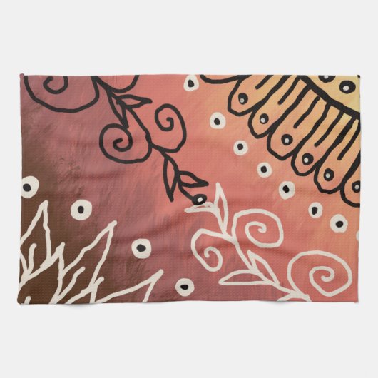 Red Funny Art Pattern Geschirrtuch (Horizontal)