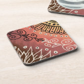 Red Funny Art Pattern Getränkeuntersetzer (Linke Seite)