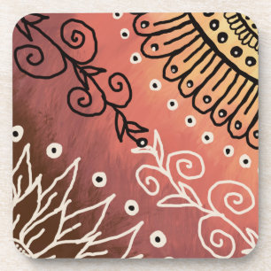 Red Funny Art Pattern Getränkeuntersetzer