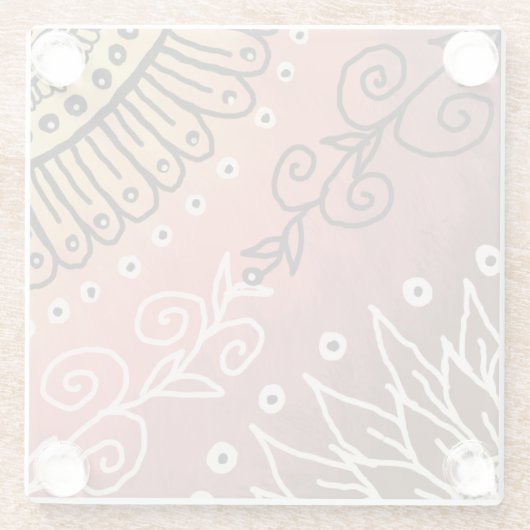 Red Funny Art Pattern Glasuntersetzer (Rückseite)