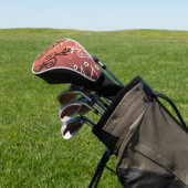 Red Funny Art Pattern Golf Headcover (In SItu)