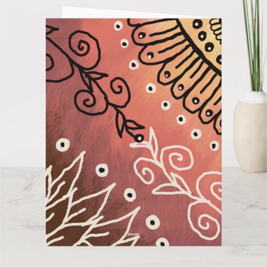 Red Funny Art Pattern Karte (Rückseite)