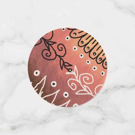 Red Funny Art Pattern Konfetti (Klein Vorderseite)