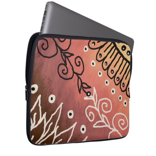 Red Funny Art Pattern Laptopschutzhülle (Vorne Rechts)