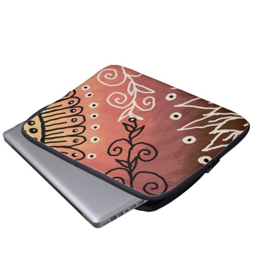 Red Funny Art Pattern Laptopschutzhülle (Vorne Knopf)