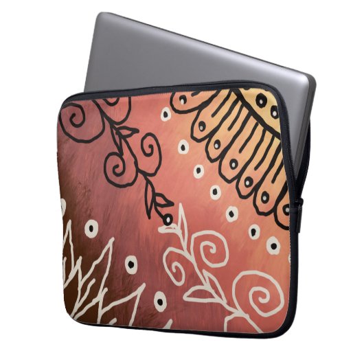 Red Funny Art Pattern Laptopschutzhülle (Vorderseite Links)