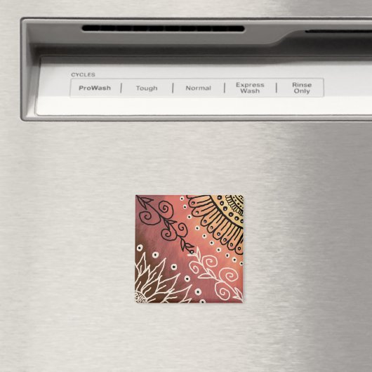 Red Funny Art Pattern Magnet (In Situ (Geschirrspüler))