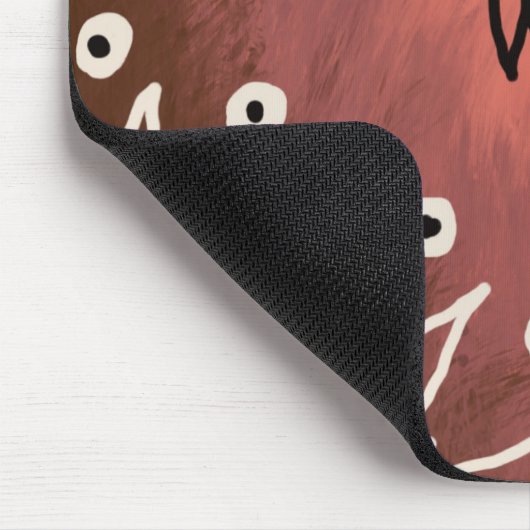 Red Funny Art Pattern Mousepad (Ecke)