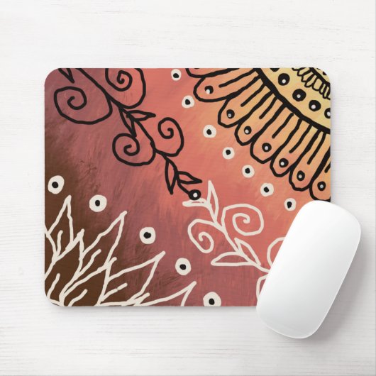 Red Funny Art Pattern Mousepad (Mit Mouse)