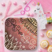 Red Funny Art Pattern Pappteller (Party)