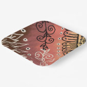 Red Funny Art Pattern Pappteller (Gewinkelt)