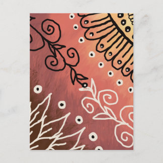 Red Funny Art Pattern Postkarte