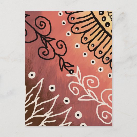Red Funny Art Pattern Postkarte (Vorderseite)