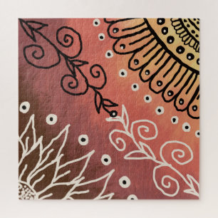 Red Funny Art Pattern Puzzle