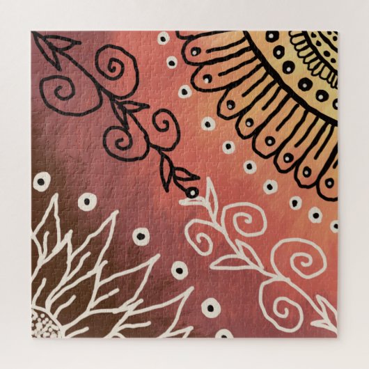 Red Funny Art Pattern Puzzle (Vertikal)