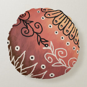 Red Funny Art Pattern Rundes Kissen
