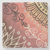 Red Funny Art Pattern Steinuntersetzer (Vorderseite)