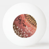 Red Funny Art Pattern Tischtennisball (Rückseite)