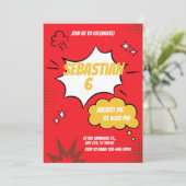 Red Funny Comic Book Style Einladung (Stehend Vorderseite)