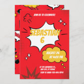 Red Funny Comic Book Style Einladung (Vorne/Hinten)