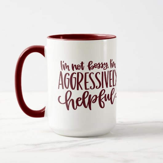 Red Funny Not Bossy Tasse (Links)