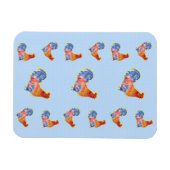 Red Funny Rooster Cockerel Blue und White Spots Ca Magnet (Horizontal)