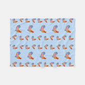 Red Funny Rooster Cockerel Blue und White Spots Fl Fleecedecke (Vorderseite (Horizontal))