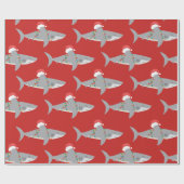 Red Funny Shark Weihnachten Geschenkpapier (Flach)