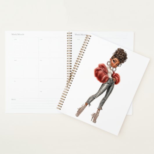 Red Fur Glam Girl Planner Planer (Anzeige)