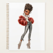 Red Fur Glam Girl Planner Planer (Vorderseite)