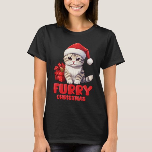Red Furry Weihnachten T-Shirt (Vorderseite)