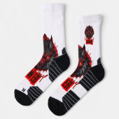 Red Fury Wolf | Inspirierte Kunst Socken (Links)