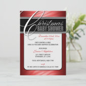 Red Fusion Zebra Print Christmas Baby Dusche Einladung (Stehend Vorderseite)