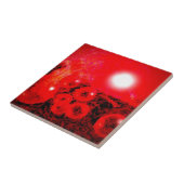 Red Futuristic Abstrakte Keramik Tile Fliese (Seite)