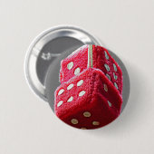 Red Fuzzy Dice Button (Vorne & Hinten)
