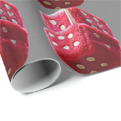 Red Fuzzy Dice Geschenkpapier (Rolleneckpunkt)