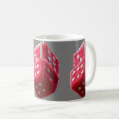 Red Fuzzy Dice Kaffeetasse (VorderseiteRechts)