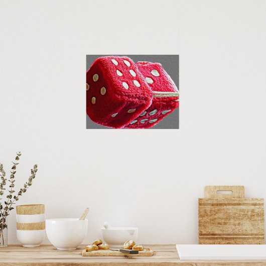 Red Fuzzy Dice Poster (Küche)