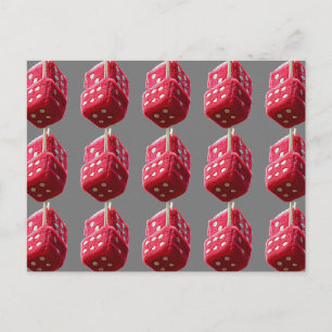 Red Fuzzy Dice Postkarte
