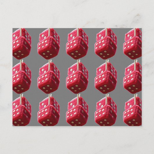 Red Fuzzy Dice Postkarte (Vorderseite)