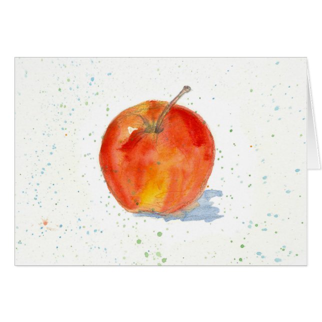 Red Gala Apple Frucht Aquarellmalerei Art Leere (Vorderseite (Horizontal))