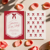 Red Galentine's Day Party Invitation with Bow Einladung