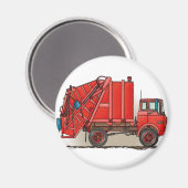 Red Garbour Truck Magnet (Vorderseite/Rückseite)