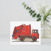 Red Garbour Truck Postkarte (Stehend Vorderseite)