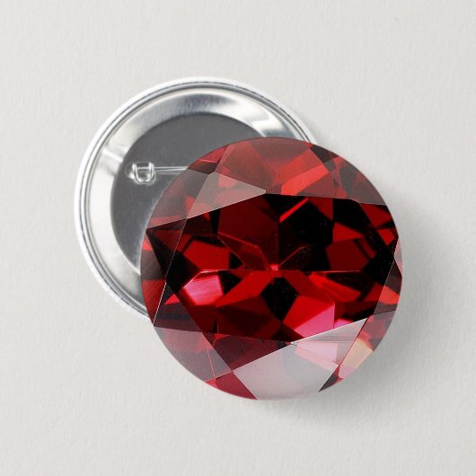 Red Garnet Gemstone Januar Birthstone Button (Vorne & Hinten)
