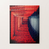 Red Gateways of Japan: Calligraphy & Torii Puzzle (Vertikal)